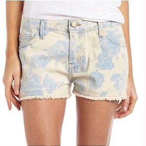 CURRENT/ELLIOT Blue Rose Boyfriend Shorts denim frayed hem size 25